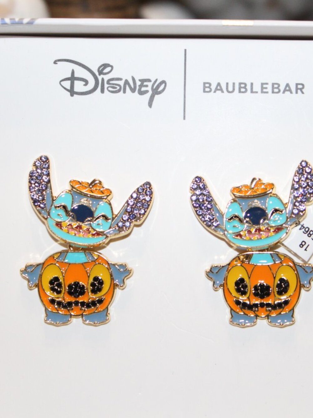 NWT BaubleBar Stitch pumpkin earrings  FUN! - Picture 4 of 7